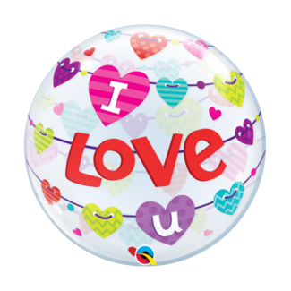 Qualatex Folieballon - I love u - Bubble - 56cm - Zonder vulling