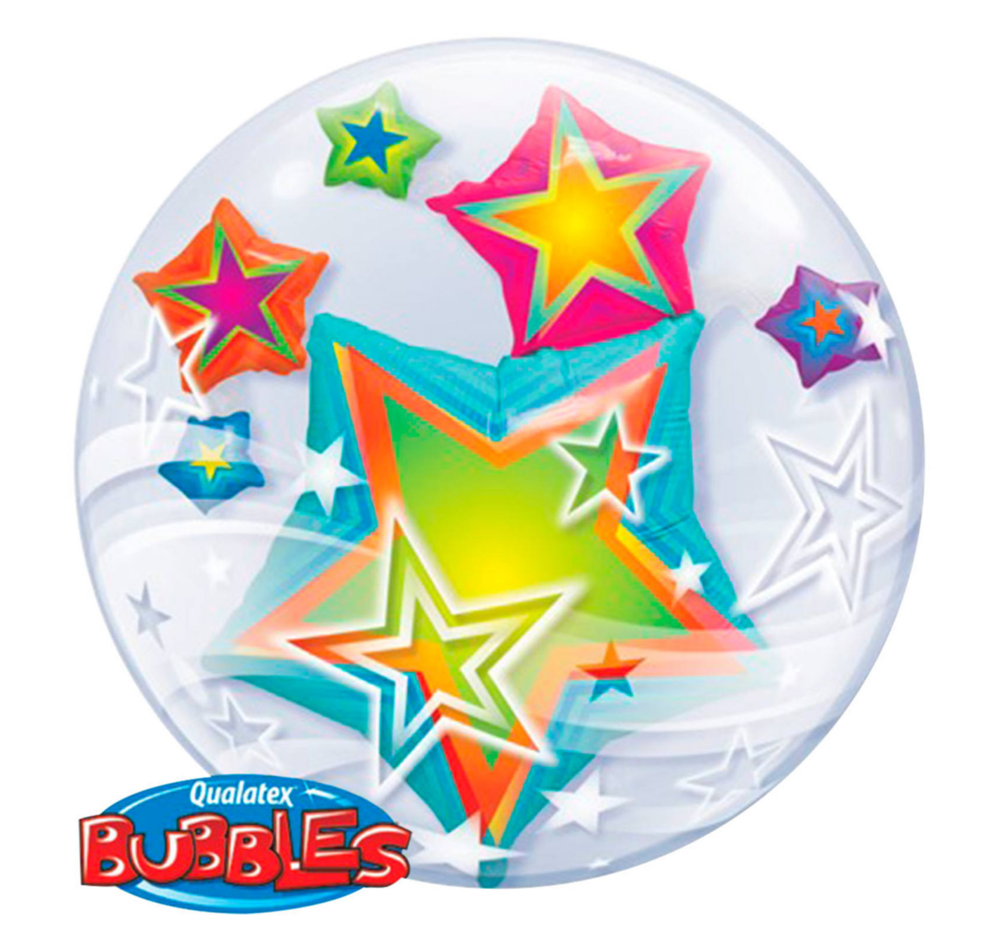 Folieballon - Stars - Double bubble - 61cm - Zonder vulling
