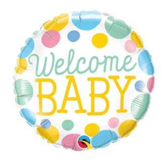 Qualatex Folieballon - Welcome baby - 43cm - Zonder vulling