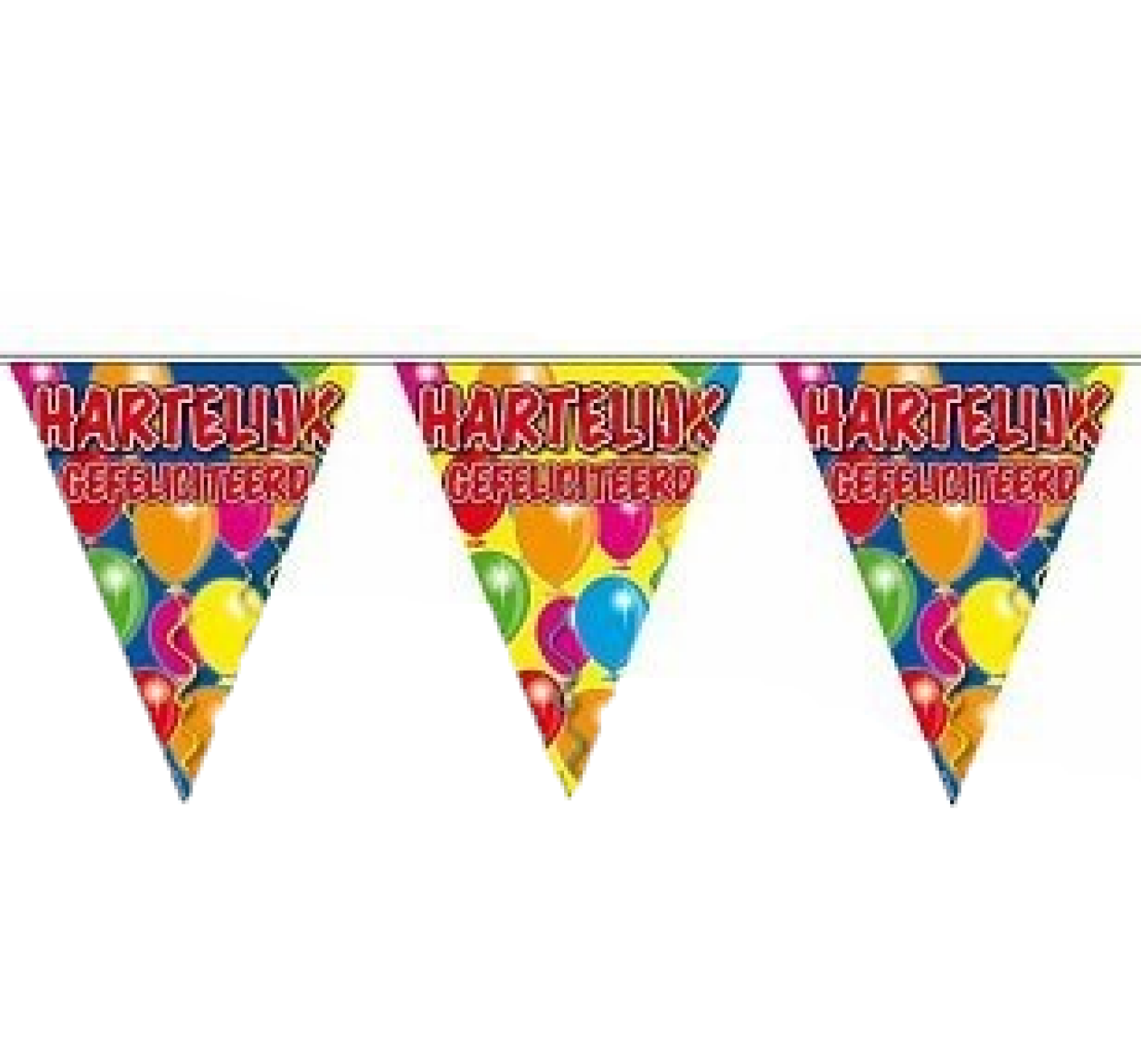 Vlaggenlijn - Hartelijk gefeliciteerd - 10m