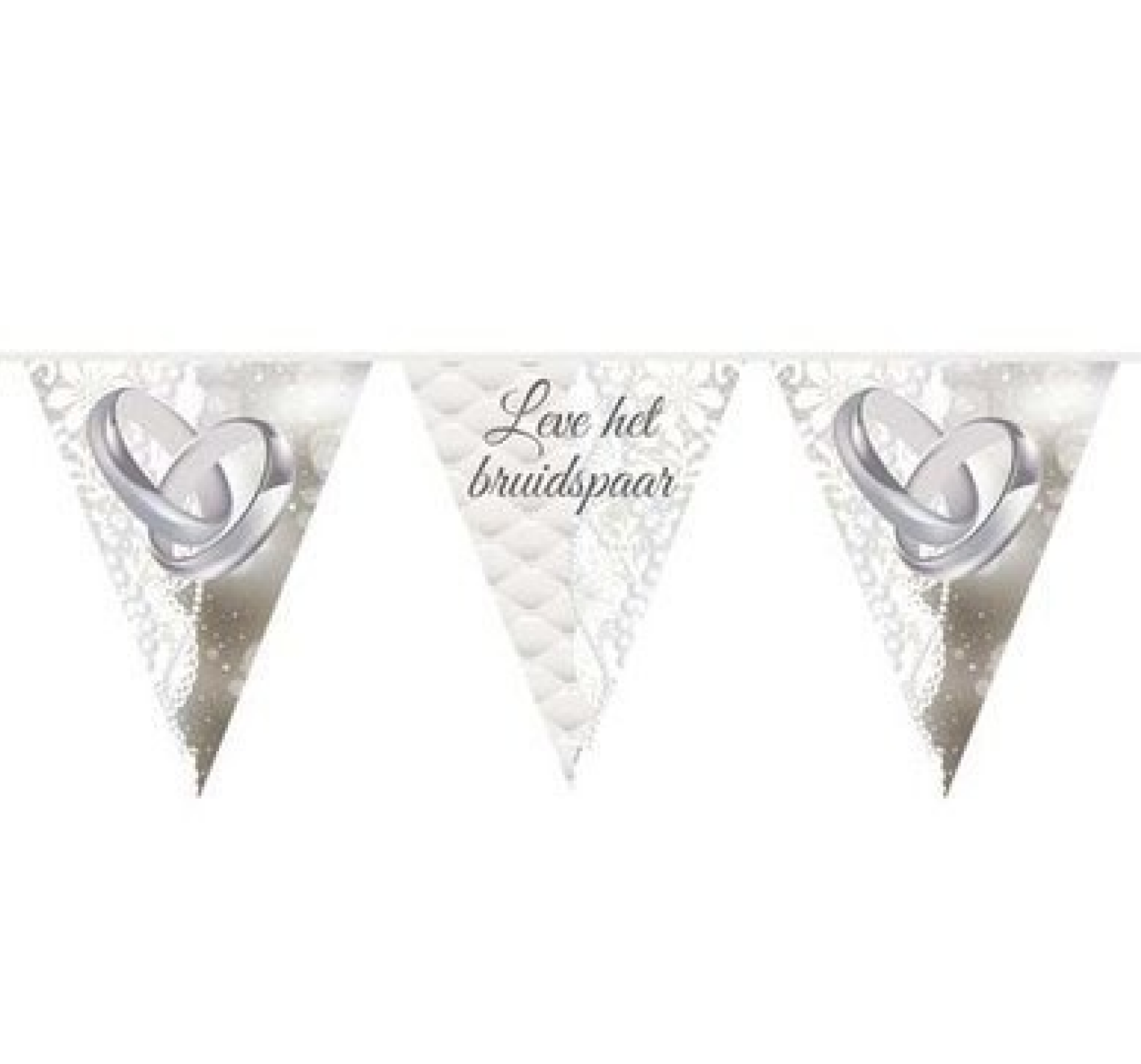 Vlaggenlijn - Leve het bruidspaar - Ringen - 10m
