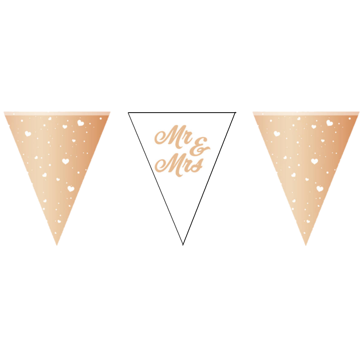 Vlaggenlijn - Mr. & Mrs. - Rosé goud - 6m