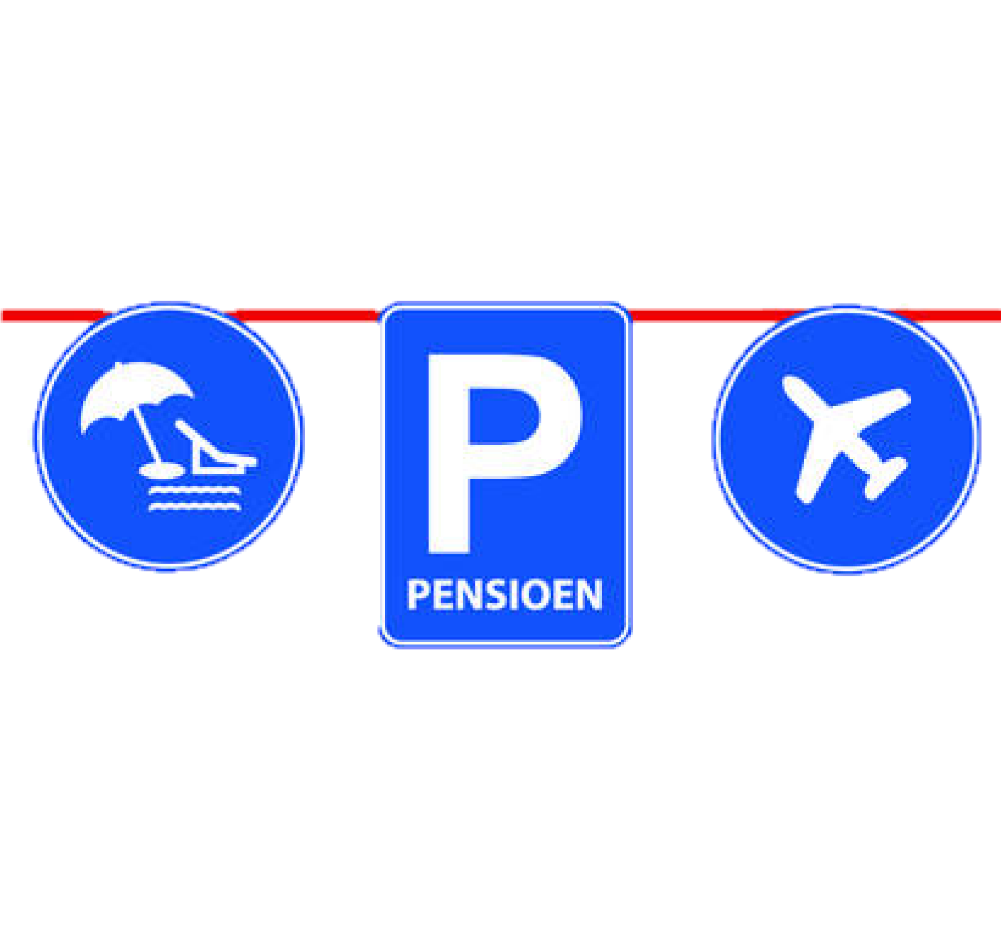 Vlaggenlijn - Pensioen - Parkeerbord - 10m