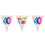 Folat Vlaggenlijn - 40 jaar - Happy B day - Rainbow dots - 10m