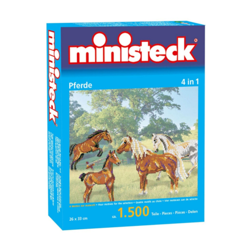 Ministeck Ministeck - Mozaïek - Paarden - 4 In 1 - 1500dlg. Ministeck Ministeck - Mozaïek - Paarden - 4 In 1 - 1500dlg.