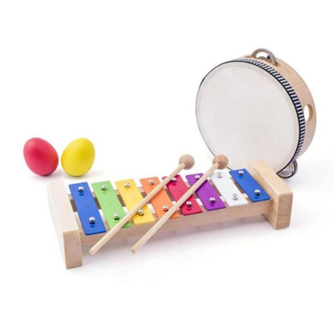 Muziekset - Xylofoon, tamboerijn & 2 samba eieren