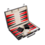 Bordspel - Backgammon - In leren koffer - 36x36cm