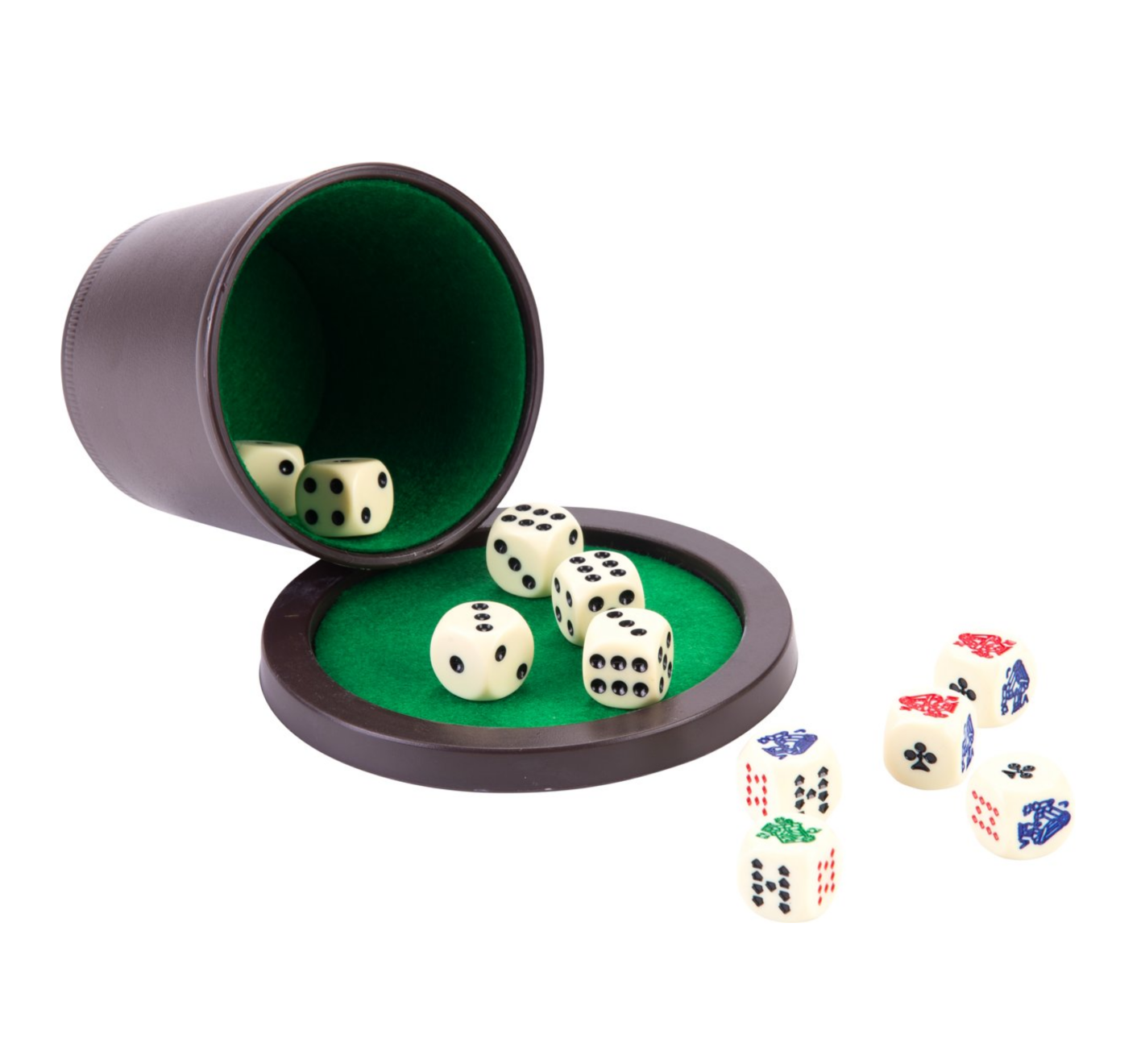 Dobbelspel - Pokerbeker - Met deksel & stenen