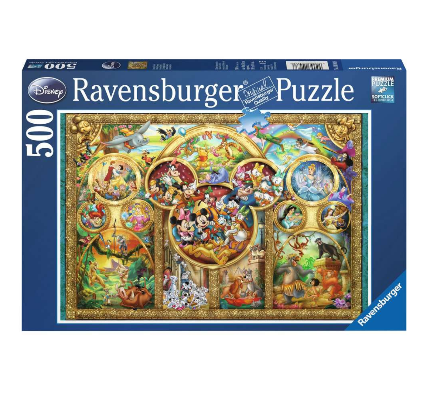 Puzzel - Bekendste Disney figuren - 500st.