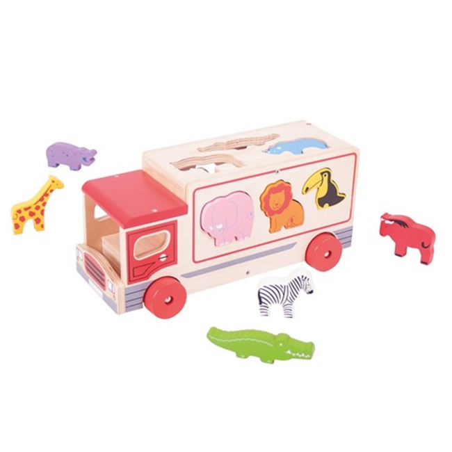 BigJigs Vormenstoof - Vrachtwagen - Safari