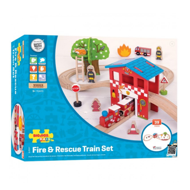 BigJigs Rails - Treinbaanset - Brandweer - 39dlg.