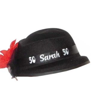 Hoed - Zwart - 50 Jaar - Sarah
