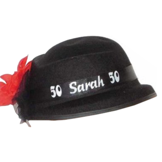 Folat Hoed - 50 jaar, Sarah - Zwart