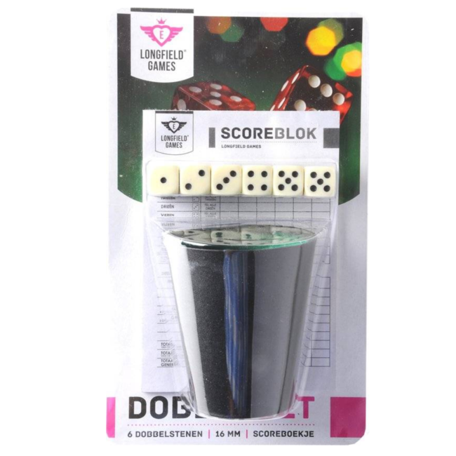 Engelhart Dobbelset - Beker, scoreblok en 6 dobbelstenen