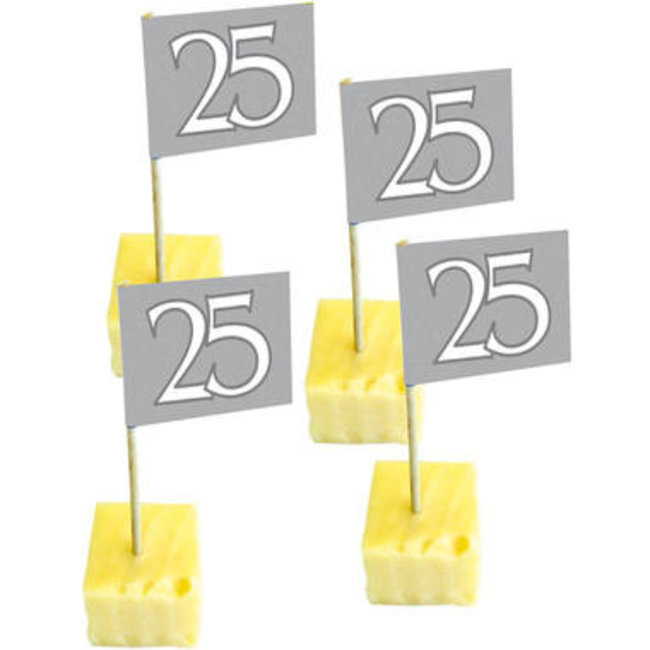 Folat Prikkertjes - 25 jaar getrouwd - Zilver - 50st.