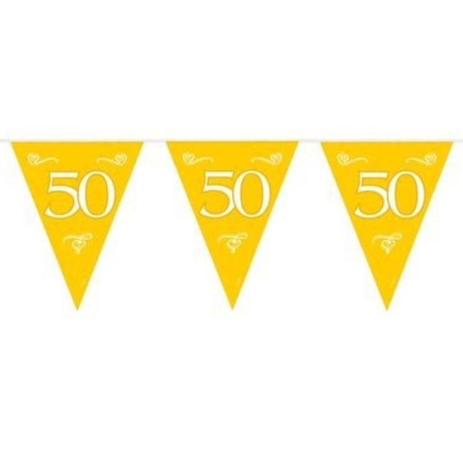 Folat Vlaggenlijn - 50 jaar getrouwd - Goud - 10m