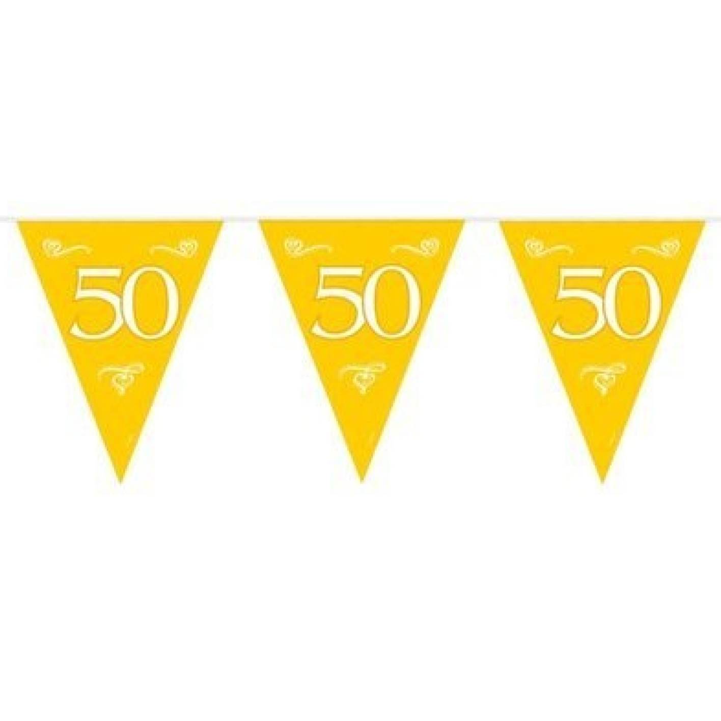 Vlaggenlijn - 50 jaar getrouwd - Goud - 10m