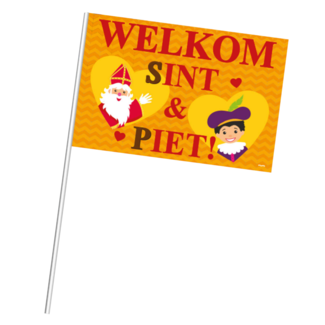 Folat Zwaaivlaggetjes - Welkom Sint & Piet - 20x30cm - 1st.