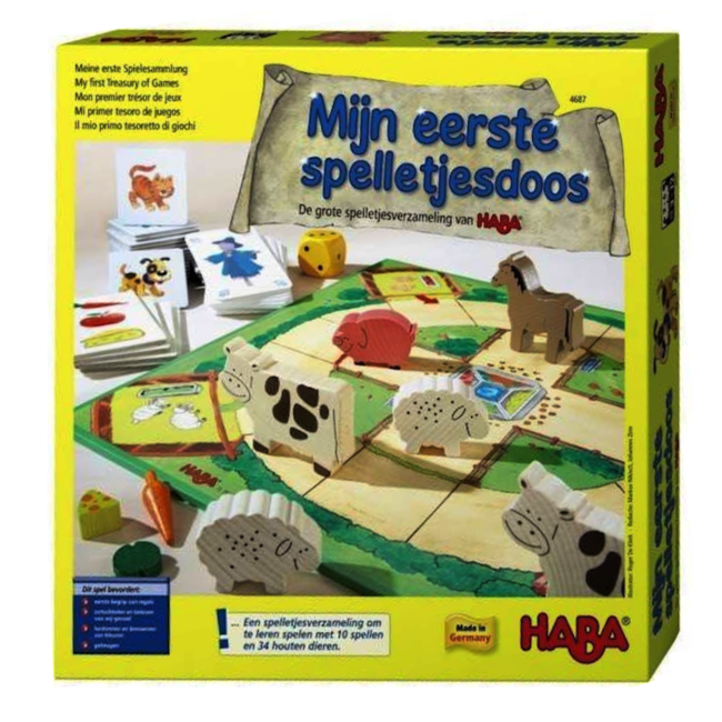 Haba Spel - Mijn eerste spelletjesdoos - De grote spelletjesverzameling - 3+