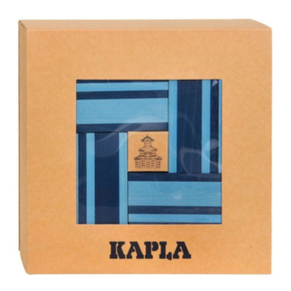 Kapla Plankjes - Kapla - Licht & donker blauw - 40st. - Incl. boek