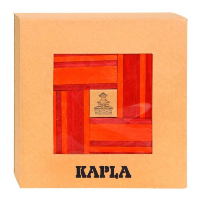 Kapla Plankjes - Kapla - Rood & oranje - 40st. - Incl. boek
