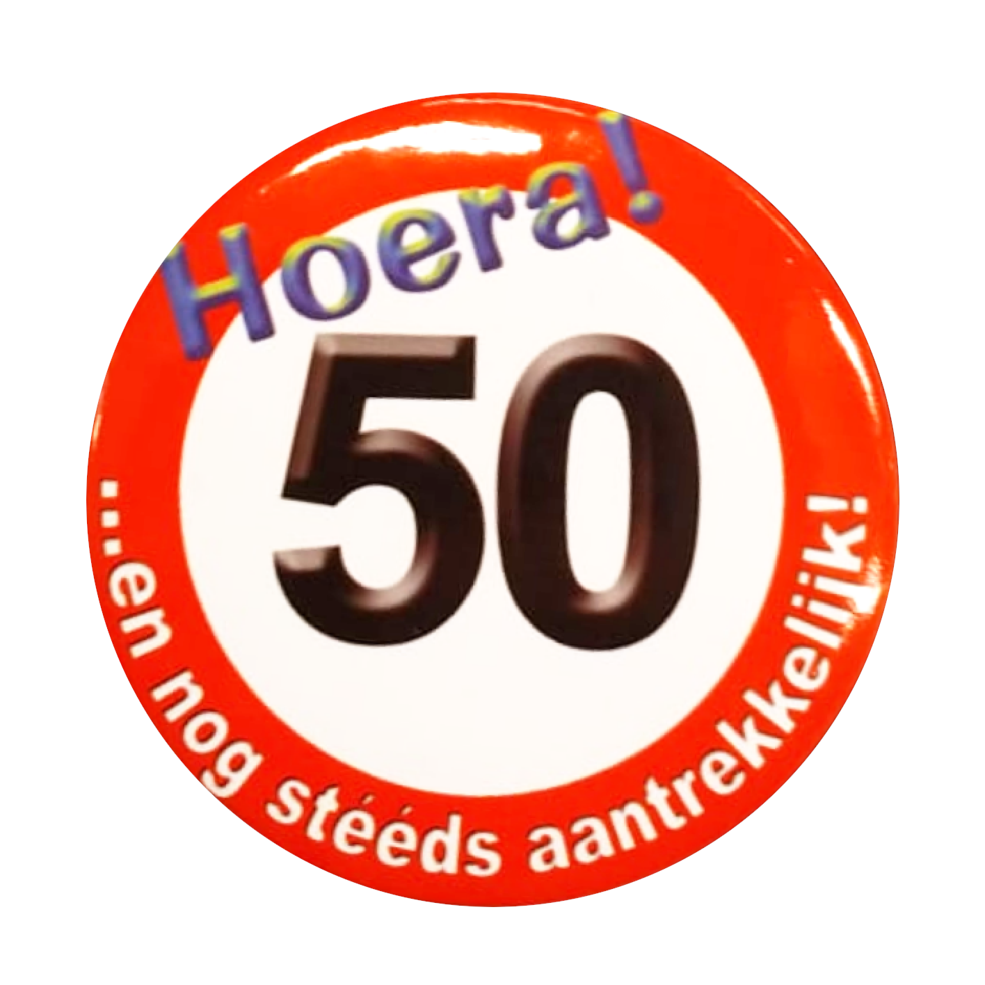Button - 50 jaar - Verkeersbord - Klein