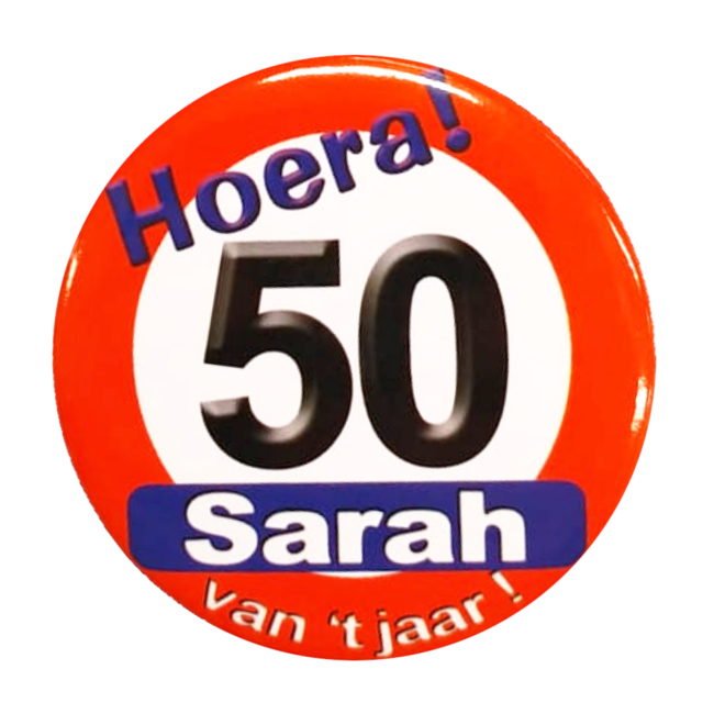 Paperdreams Button - 50 jaar, Sarah - Klein