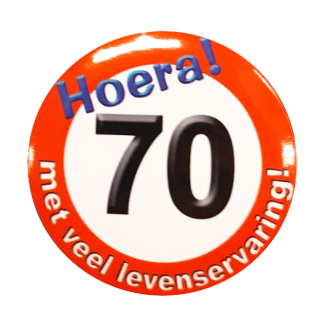 Paperdreams Button - 70 jaar - Klein