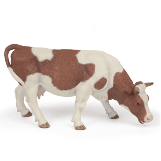 Papo Speelfiguur - Boerderijdier - Koe - Simmenthaler - Grazend