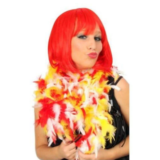 PartyXplosion Boa - Rood, wit, geel - Dik - 180cm - 75gr.