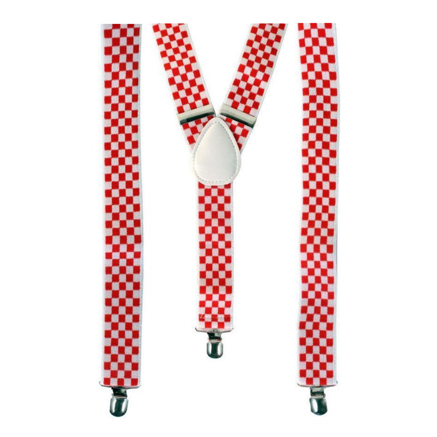 Bretels - Rood, wit - Geblokt