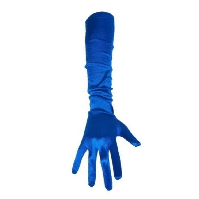 PartyXplosion Handschoenen - Blauw - Satijn - 48cm