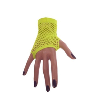 Handschoenen - Geel - Vingerloos - Net - Kort - Fluor / neon