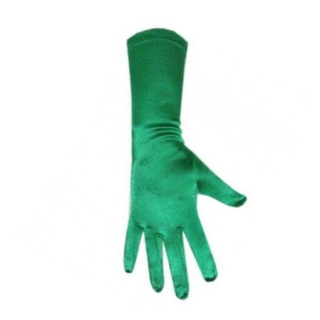 PartyXplosion Handschoenen - Groen - Satijn - 35cm