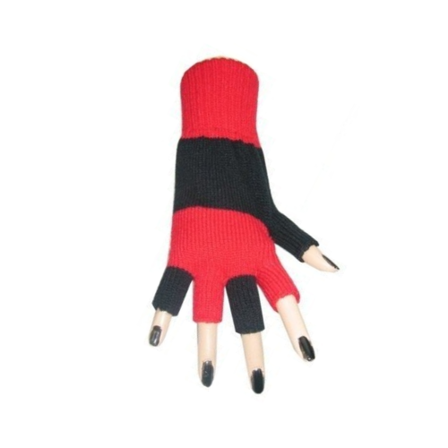PartyXplosion Handschoenen - Rood & zwart - Vingerloos PartyXplosion Handschoenen - Rood & zwart - Vingerloos