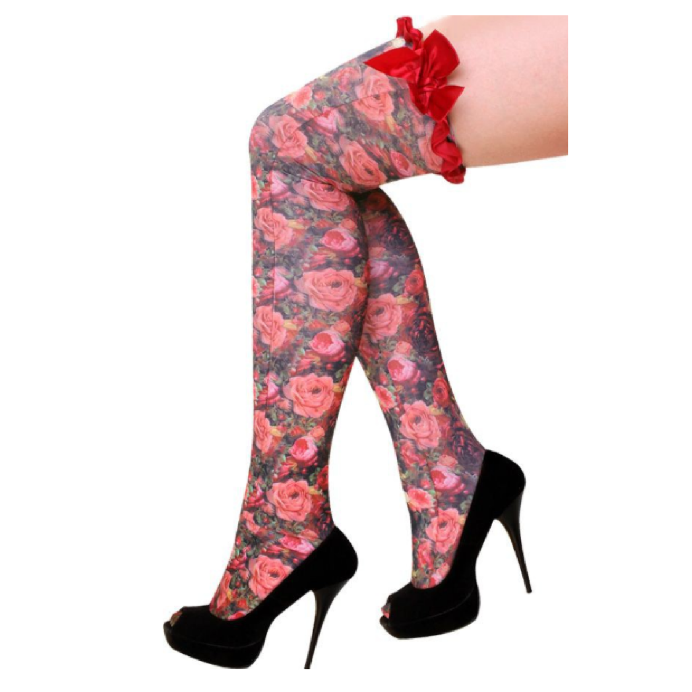 Kousen - Stay-up - Bloemen fantasie