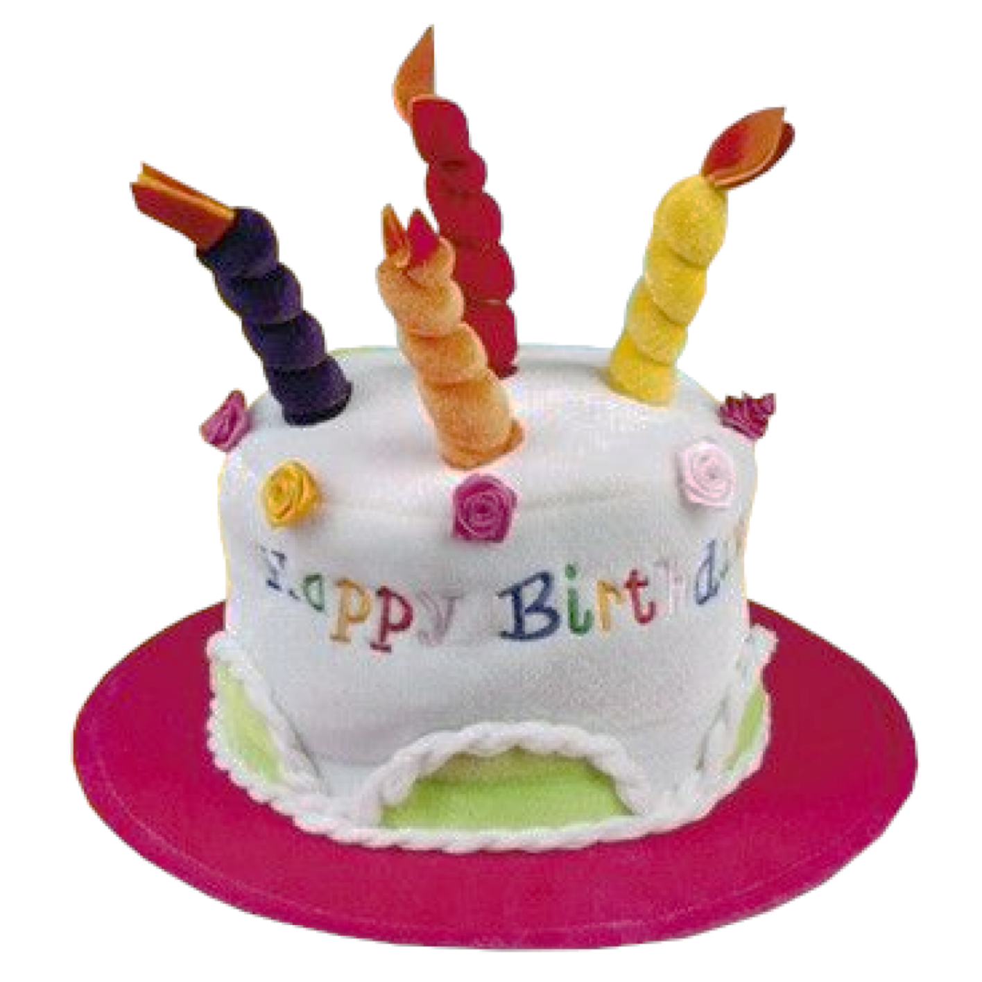 Hoed - Gekleurd - Taart met kaarsjes - Happy Birthday