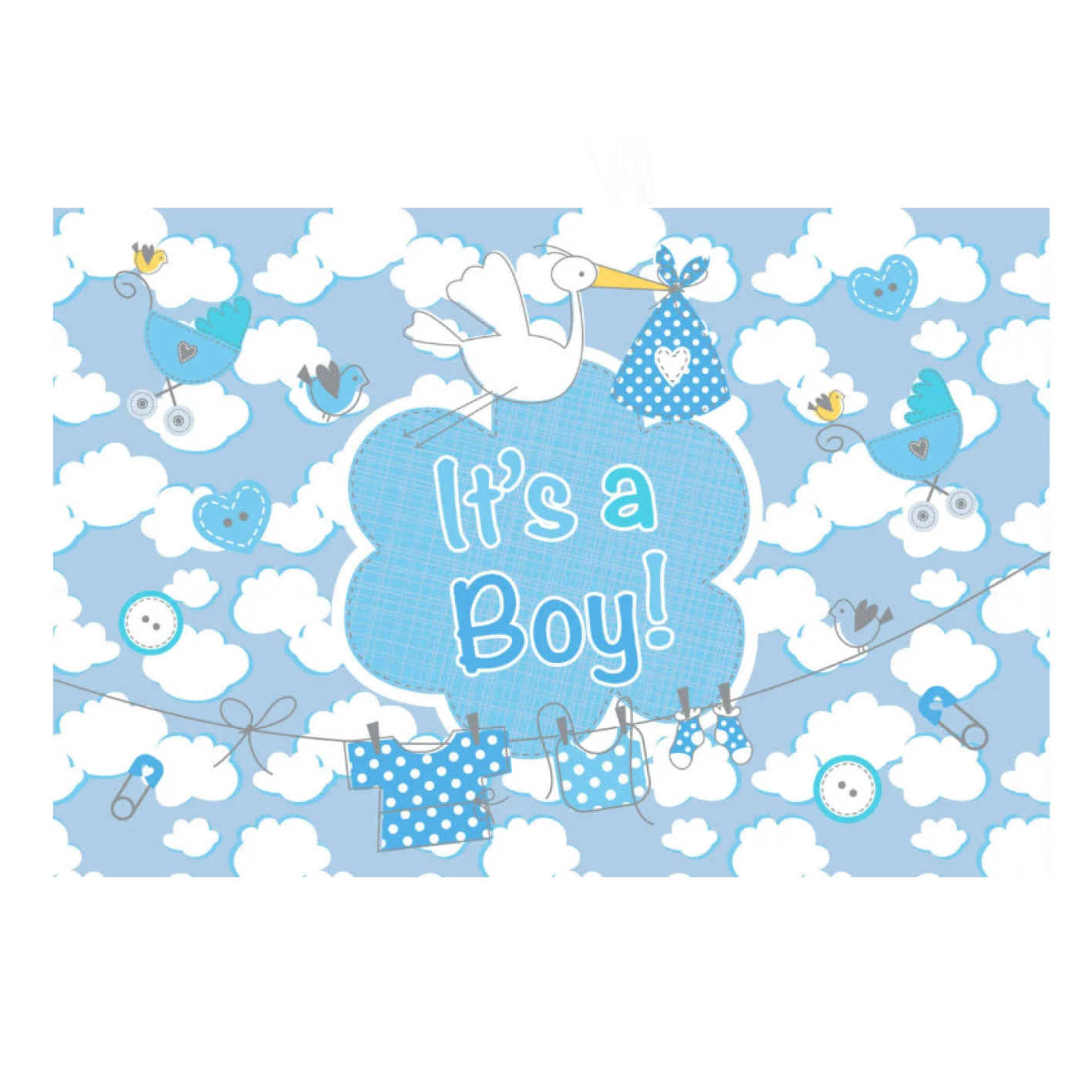 Raamvlag - It's a boy - Met zuignappen - 60x90cm*