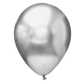 PartyXplosion Ballonnen - Zilver - Platinum kwaliteit - 28cm - 12st.**