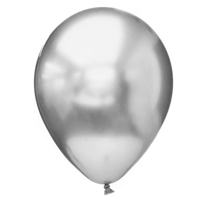 PartyXplosion Ballonnen - Zilver - Platinum kwaliteit - 28cm - 12st.**