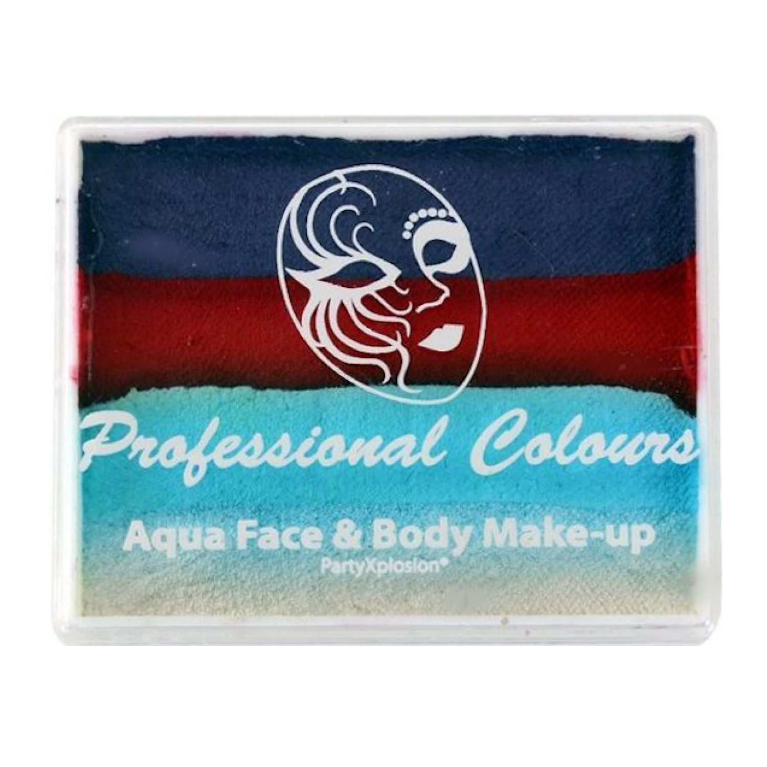 Schmink - Splitcake - Paars, rood, lichtblauw, wit - 50gr.