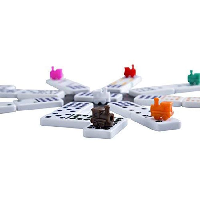 Spel - Domino - Dubbel 12 - Mexican train - In beukenhouten koffer