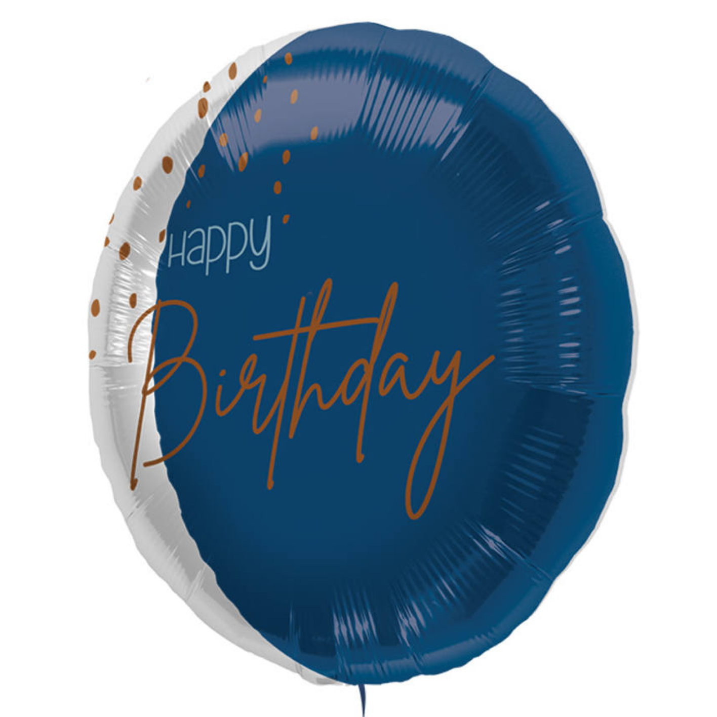Folieballon - Happy Birthday - Luxe - Blauw, goud, transparant - 45cm - Zonder vulling