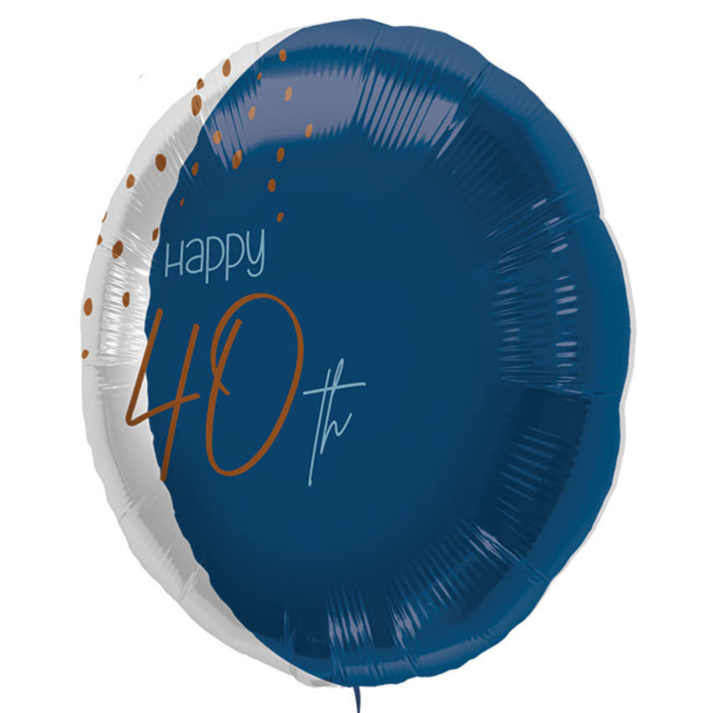 Folieballon - 40 jaar - Luxe - Blauw, goud, transparant - 45cm - Zonder vulling