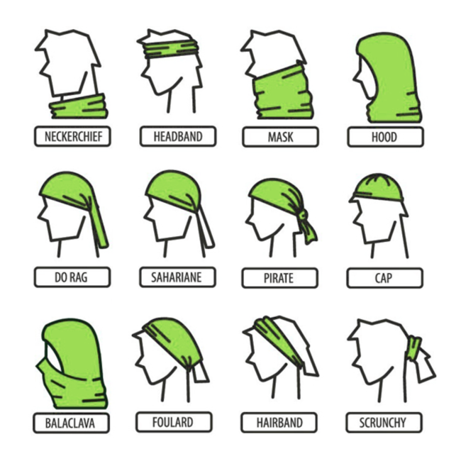 1234feest Multifunctionele sjaal - Westland - Groen, wit