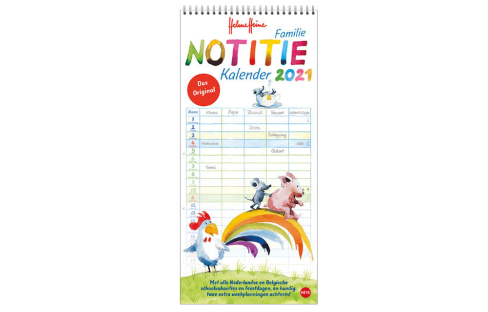 Familienotitiekalender - 2021 - The original Helme Heine - 21x45cm
