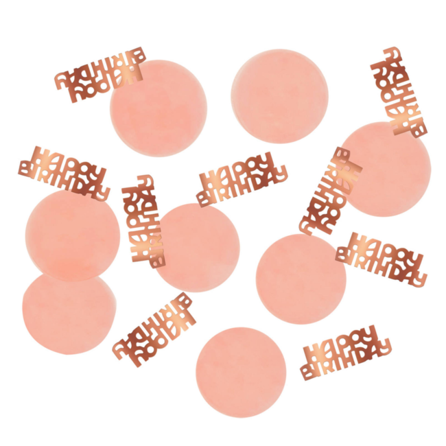 Folat Tafeldecoratie - Confetti - Happy Birthday - Luxe - Roze, roségoud - 25gr