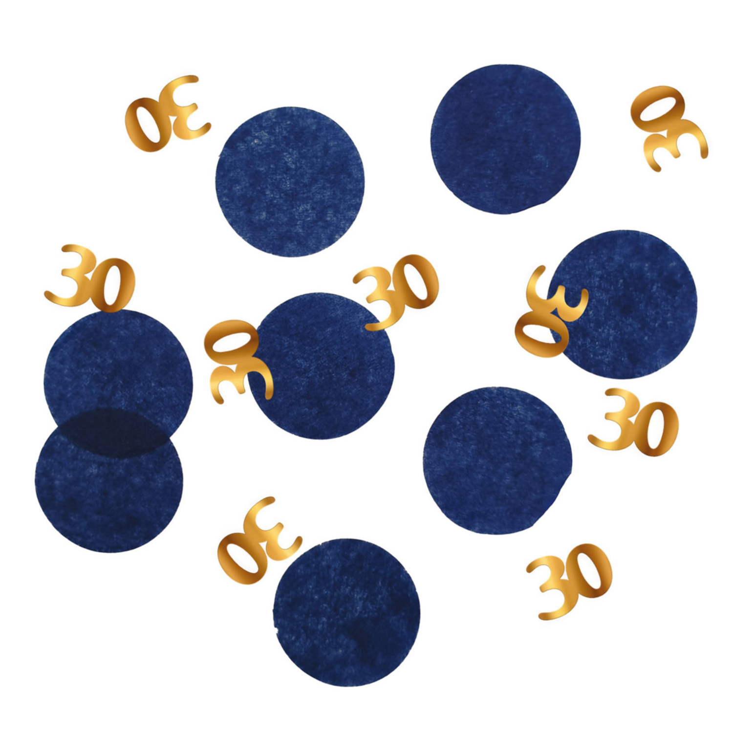 Tafeldecoratie - Confetti - 30 jaar - Luxe - Blauw, goud - 25gr.
