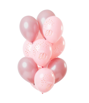 Ballonnen - 60 jaar - Luxe - Roze, roségoud - 30cm - 12st