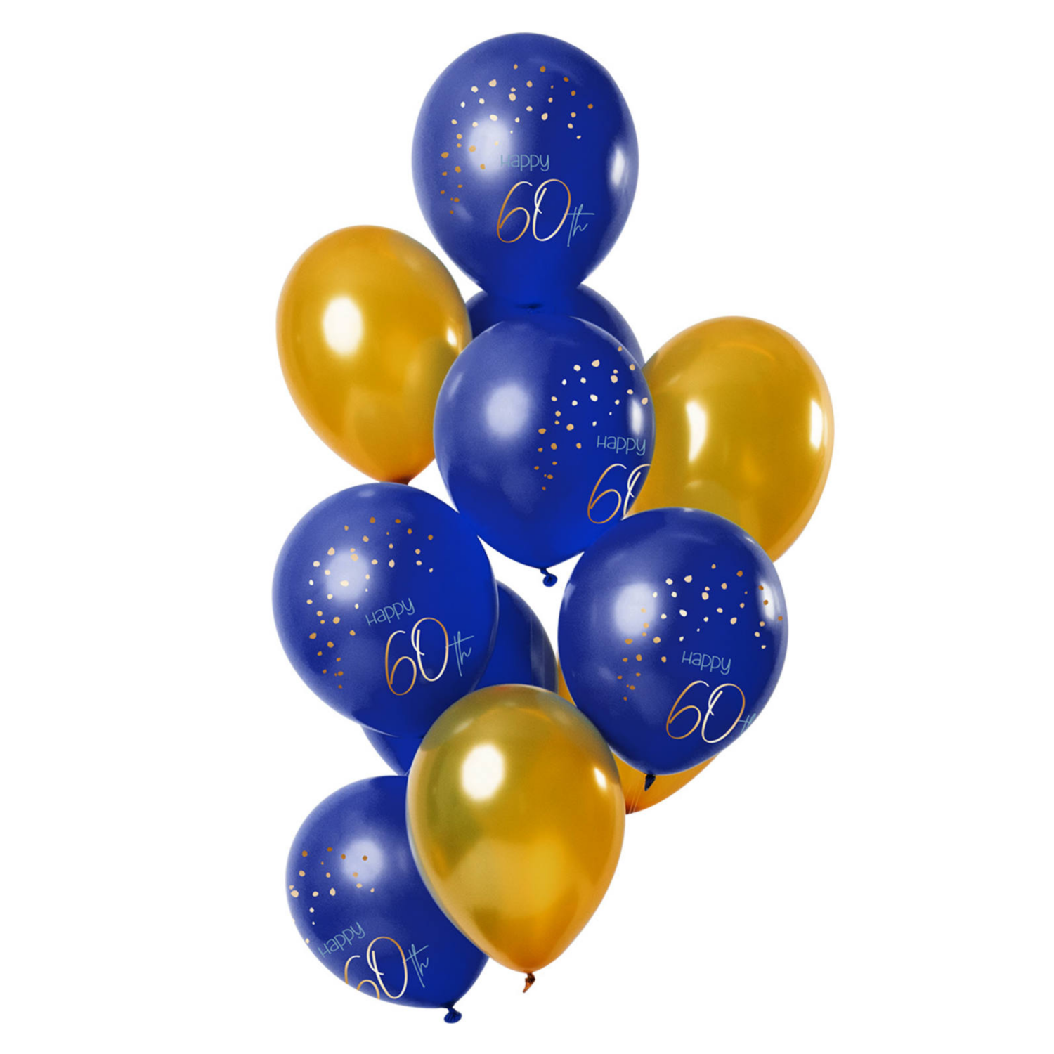 Ballonnen 60 Jaar Luxe Blauw Goud 30cm 12st 1234feest Nl